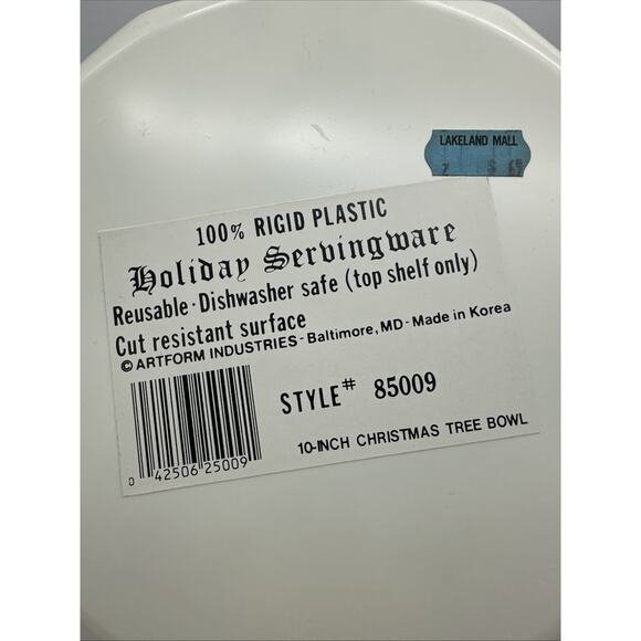 4 Vtg Plastic Christmas Tree Serving Trays Platters Dishes Artform Industries - Picture 3 of 3